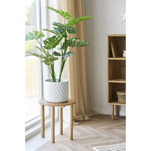 Doniczka stalowa biała House Nordic okrągła 24,5 cm do salonu