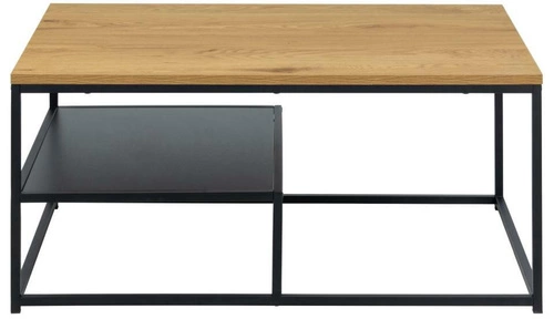 Stolik kawowy Gila 90x60 cm prostokątny dębowy z półką loftowy do salonu Actona