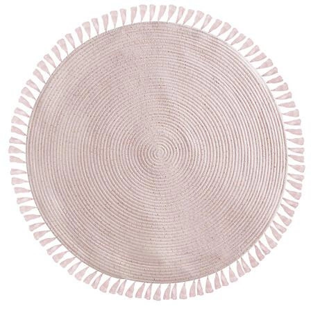 Dywan okrągły z frędzlami śr. 90 cm       Lureks różowy