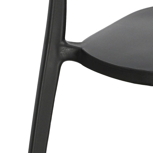 Krzesło ogrodowe Nopie Simplet czarne z tworzywa sztucznego nowoczesne sztaplowane łatwe czyszczenie