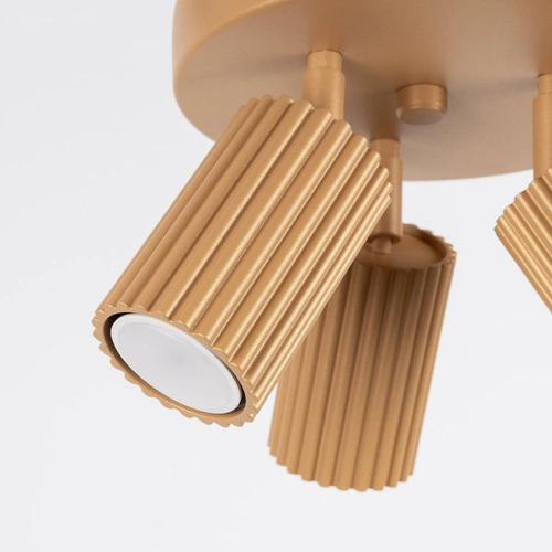 Plafon sufitowy złoty KARBON 3P glamour z ruchomym kloszem do salonu i sypialni