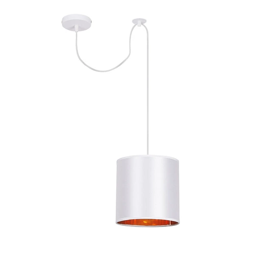 Lampa wisząca Atlanta p biały 1x40W E27  abażur biały