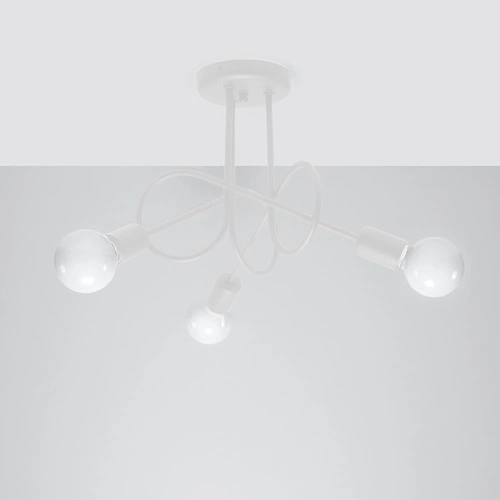 Żyrandol loftowy LOOP 3 biały stalowy do salonu i jadalni 3-punktowy SOLLUX LIGHTING