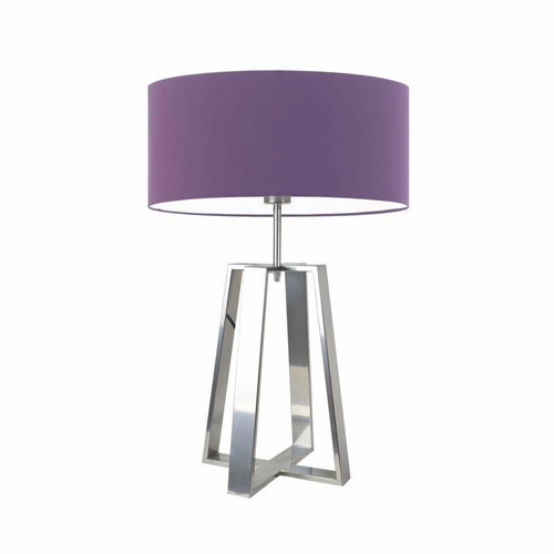Lampka nocna z abażurem Thor fioletowa nowoczesna do sypialni i salonu LYSNE 61 cm