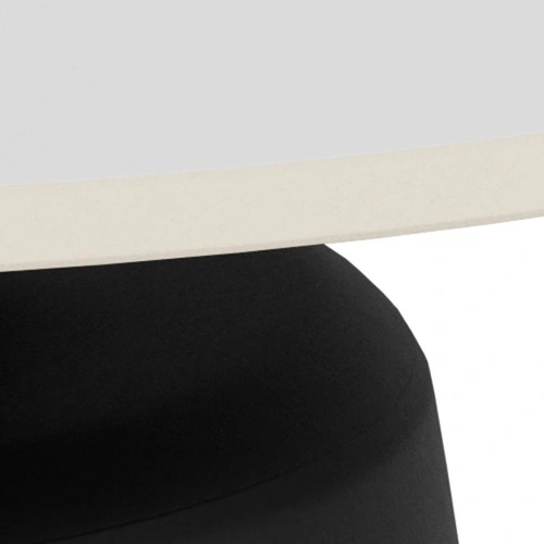Stolik kawowy Santorini 70 cm okrągły biały ceramiczny do salonu