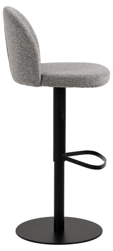 Hoker Patricia szary tapicerowany z oparciem regulowany obrotowy do wyspy kuchennej Actona