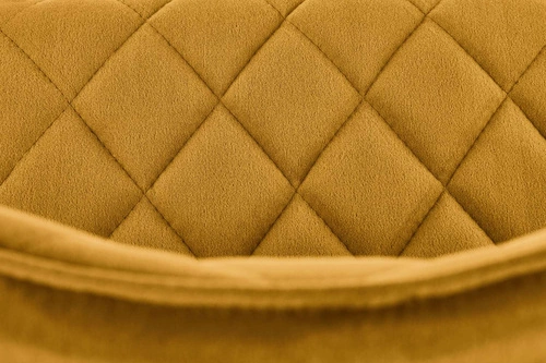 Krzesło tapicerowane welurowe Elise Intesi musztardowe do jadalni i salonu nowoczesne glamour