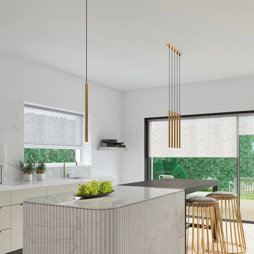 Nowoczesna złota lampa wisząca Pastelo 5P do salonu i jadalni SOLLUX LIGHTING