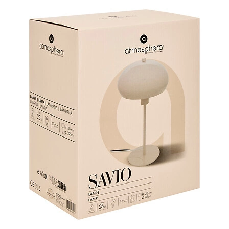 Lampa stołowa Savio biała metalowa do sypialni i salonu Atmosphera