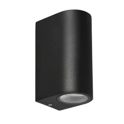 Kinkiet zewnętrzny Lobelia lampa ogrodowa elewacyjna zaokrąglona 9,4x15cm czarny 2x35W GU10 IP44