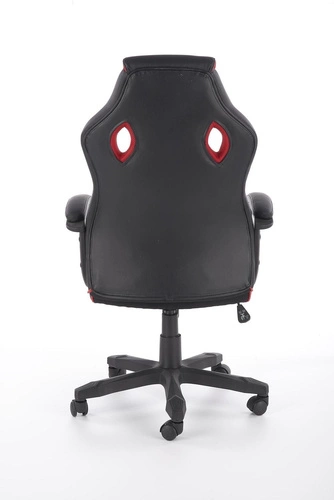 Fotel gamingowy ergonomiczny Fabi Intesi czarno-czerwony skórzany obrotowy do biurka