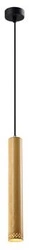Lampa wisząca Tubo czarny 1x25W GU10  klosz 40cm drewniany