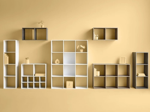 Regał na książki do salonu Kali 3 półki nowoczesny modułowy naturalny MDF 100,5 cm
