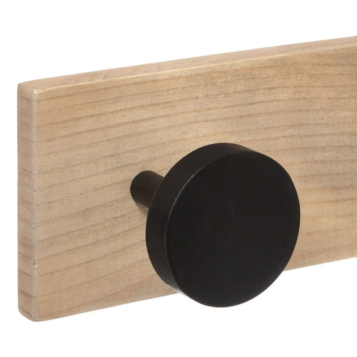 Wieszak ścienny do przedpokoju 5five simply smart loftowy drewniany z 6 czarnymi hakami