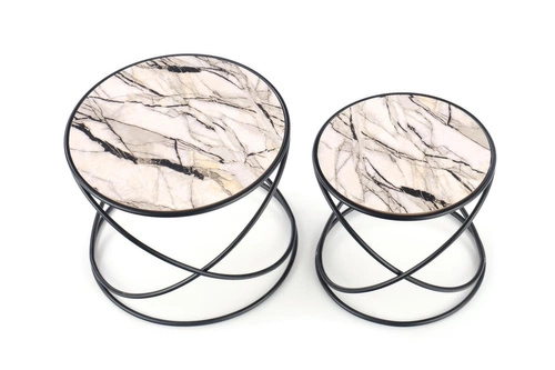 Zestaw 2 stolików Chaletz biały