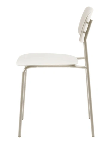 Krzesło Kirkland do jadalni nowoczesne z tworzywa beżowe
