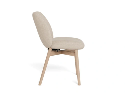 Actona Joy krzesło tapicerowane skandynawskie do jadalni beż dąb