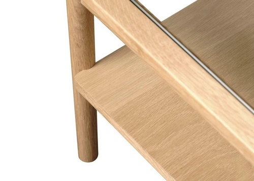 Stolik kawowy Elba 60x120 prostokątny szklany dębowy do salonu