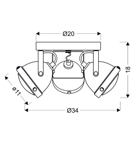 Plafon sufitowy metalowy Frodo CANDELLUX nowoczesny rdzawy do salonu i sypialni 34 cm