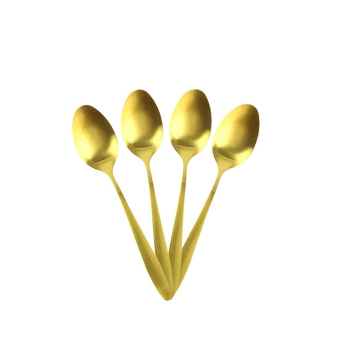 Zestaw sztućców złote Charbon Intesi 16 elementów stal nierdzewna do zmywarki elegancki