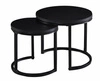 Zestaw 2 okrągłych stolików kawowych Mirra czarny loftowy do salonu nowoczesny Intesi 2w1