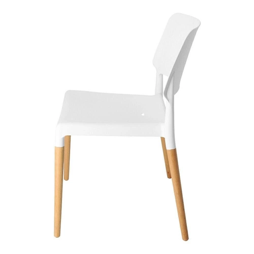 Krzesło do jadalni Cole inspirowane Ecco białe skandynawskie sztaplowane łatwe czyszczenie