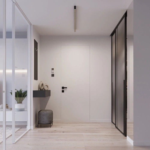 Plafon sufitowy LED SOREN czarny nowoczesny do salonu i sypialni 120 cm