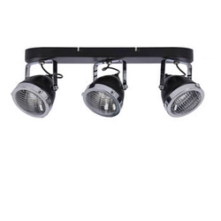 Lampa sufitowa Crazy listwa czarny 3x15W GU10 klosz bezbarwny
