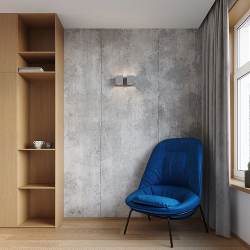 Nowoczesny szary kinkiet ścienny QUAD 2 Sollux Lighting podwójny aluminiowy do salonu i sypialni