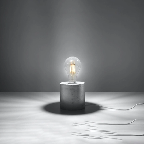 Salgado nowoczesna lampka biurkowa betonowa szara do biura i sypialni Sollux Lighting