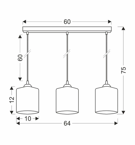 Lampa sufitowa Serena czarny 3x40 E27 klosz złoty