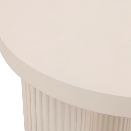 Stolik kawowy okrągły Tella 40 cm beżowy nowoczesny pomocniczy do salonu Atmosphera