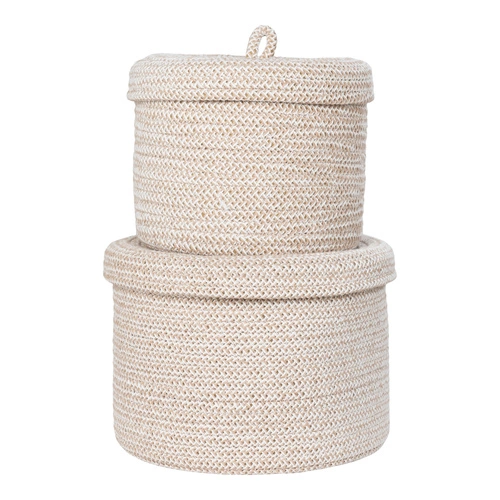 Kosze dekoracyjne Sebal zestaw 2 szt. beżowe bawełniane do przechowywania