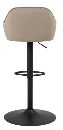 Hoker Brooke VIC beżowy aksamitny z oparciem i podłokietnikami obrotowy regulowany do kuchni