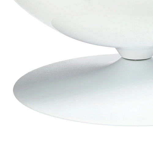 Fotel jajo Ovalia Chair biało-czarny obrotowy do salonu nowoczesny z tkaniny inspirowany