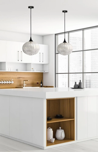 Lampa wisząca kula Exeter 24 cm czarna nowoczesna do jadalni i salonu Ledea