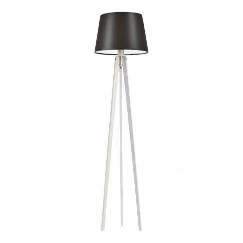 Lampa podłogowa CURACAO abażur brązowy stelaż biały