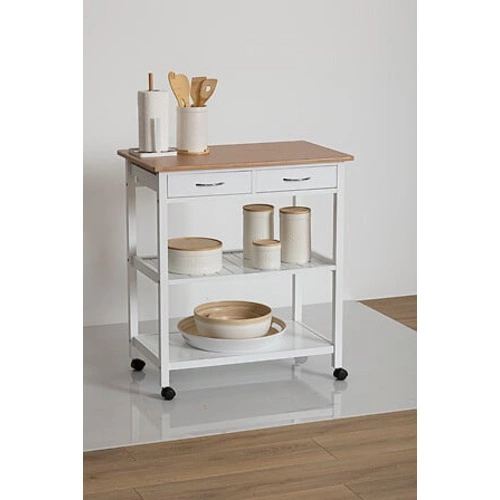 5five simply smart wózek kuchenny biały pojemny na kółkach z szufladami do kuchni 78 cm