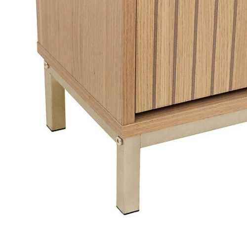 Wysoka szafka na buty Tasso 5five simply smart z ryflowanym frontem, szufladami i złotymi nogami