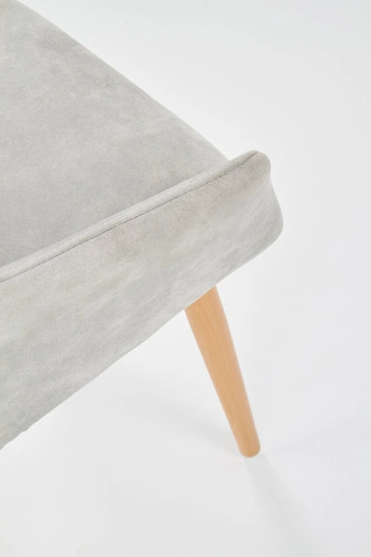 Krzesło Massal tapicerowane ekoskóra szare z podłokietnikami do jadalni nowoczesne Intesi