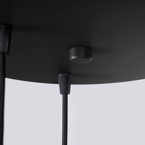 Nowoczesna lampa wisząca HALO 3P czarna kula do salonu i kuchni aluminium szkło 125 cm