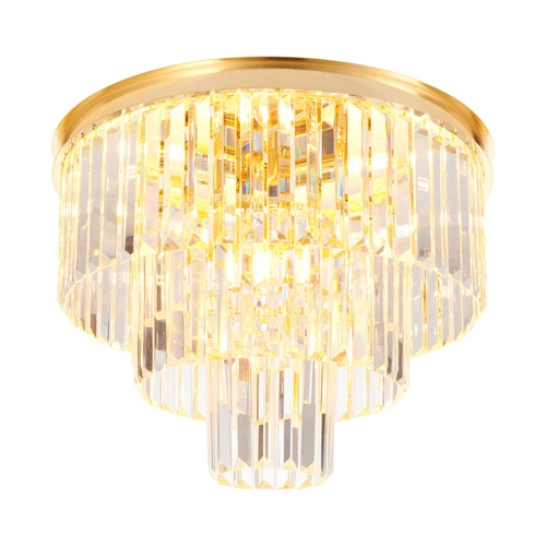 Plafon sufitowy SPLENDORE okrągły złoty glamour 50 cm do salonu i sypialni