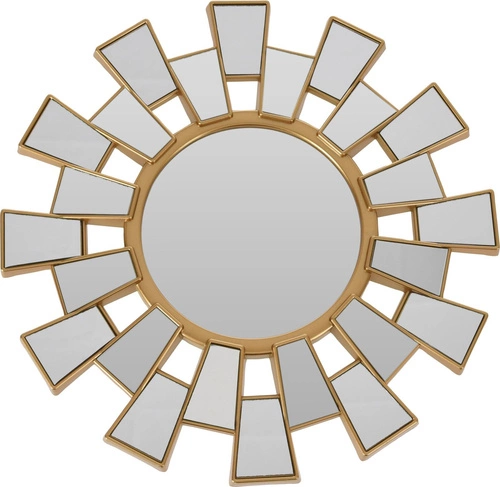 Zestaw Reish nowoczesny złoty zegar ścienny z lustrami do salonu lub przedpokoju Intesi