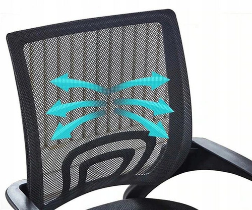 Fotel biurowy ergonomiczny Splash czarny siatkowy obrotowy z podłokietnikami do biurka
