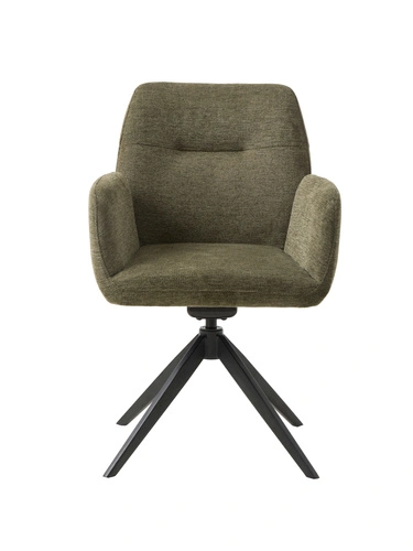 Fotel obrotowy Rossa Unique zielony do salonu nowoczesny tapicerowany z podłokietnikami