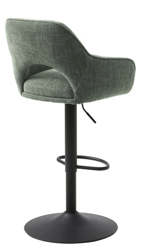 Hoker Cowley zielony regulowany z oparciem do kuchni na czarnej nodze
