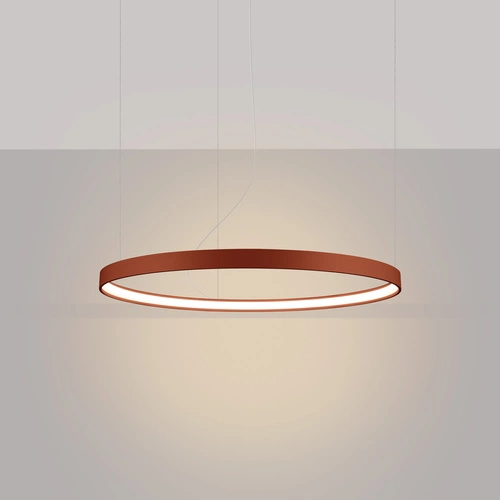 Nowoczesny żyrandol LED RIO 78 czerwony ochra regulowany do salonu lub nad stół 78 cm