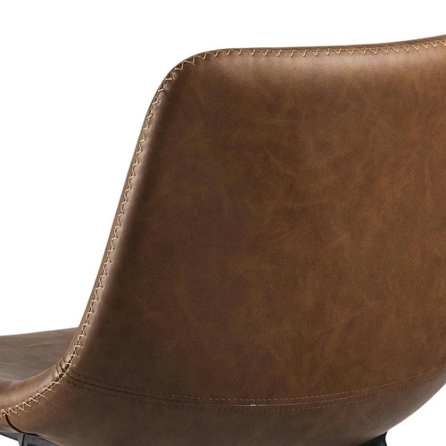 Hoker Oregon Actona industrialny z oparciem ekoskóra brązowy do kuchni i wyspy 76,5 cm