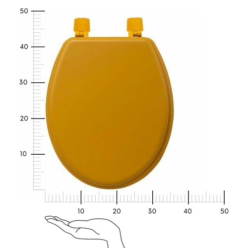 Deska sedesowa musztardowa Abby z duroplastu do toalety nowoczesna