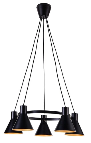 Lampa wisząca More czarna 5-punktowa nowoczesna do salonu kuchni nad stół 65 cm